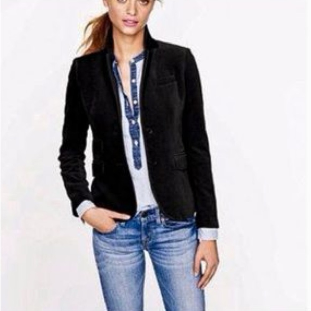 J. Crew Velvet Schoolboy Blazer / Navy
